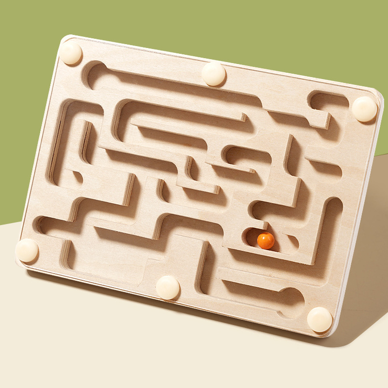 Board Game Anak - Kleines Holz-Labyrinth mit Balance-Perlen, Balancierbrettspiel, Fokus-Trainingsspielzeug