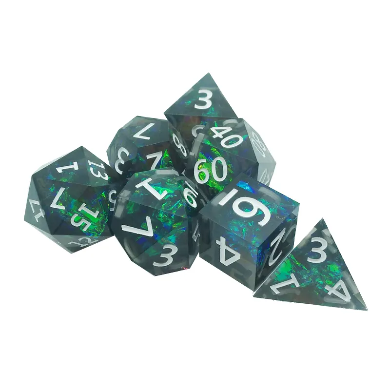 7PCS harz scharfe polyedrische – Dice Set Polyhedral Bewertung und Preis