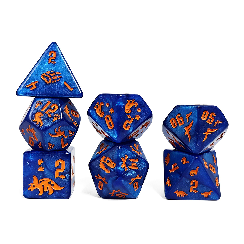 7-teiliges Jurassic Ocean Blue – Dice Set Polyhedral Bewertung und Preis