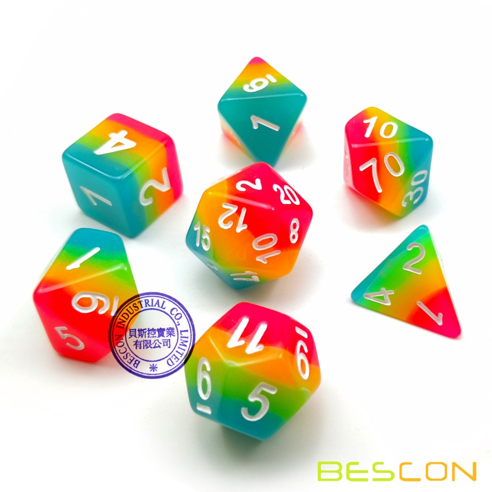 Bescon Fantasie Regenbogen Glo – Dice Set Polyhedral Bewertung und Preis