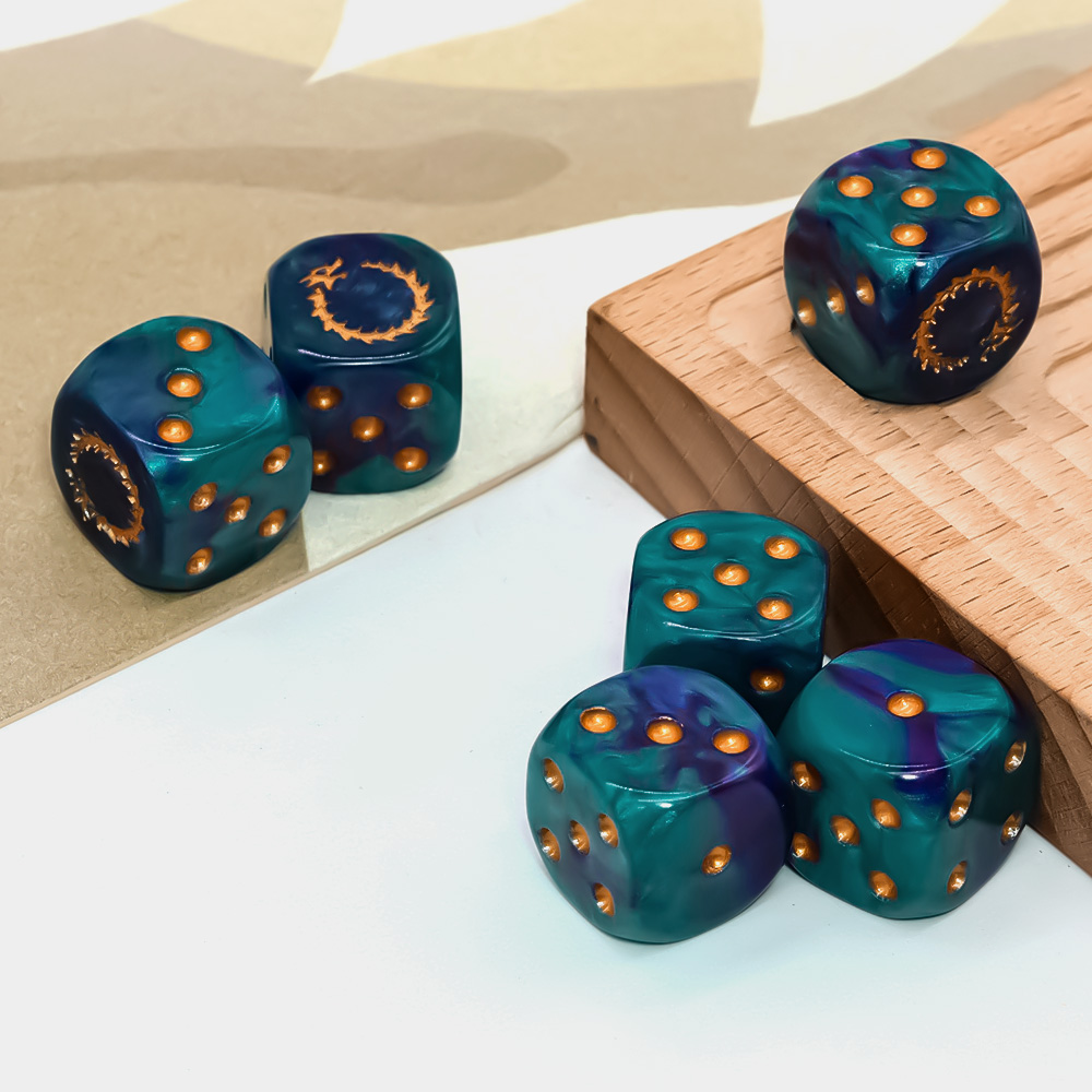 6-teiliges Deep Sea Gold Flame – Dice Set Polyhedral Bewertung und Preis
