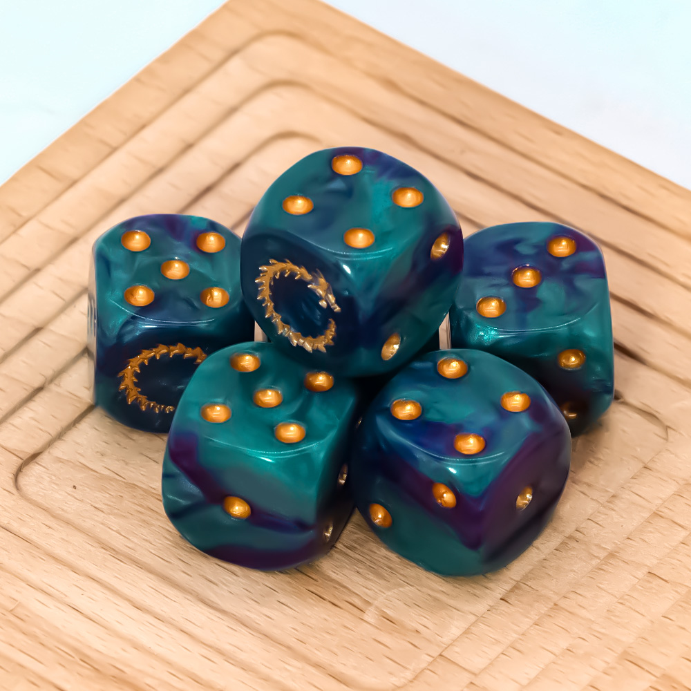 6-teiliges Deep Sea Gold Flame – Dice Set Polyhedral Bewertung und Preis