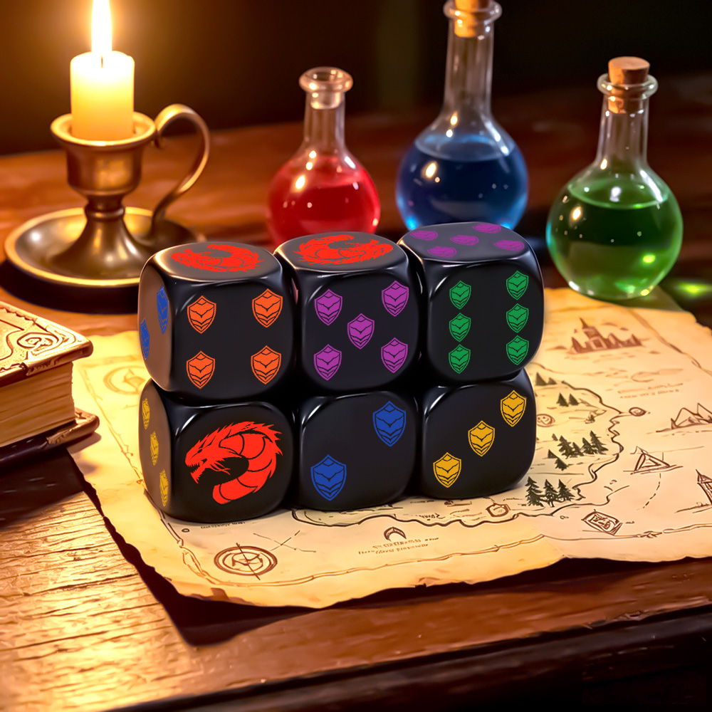 6-teiliges Drachenschild-Wappe – Dice Set Polyhedral Bewertung und Preis