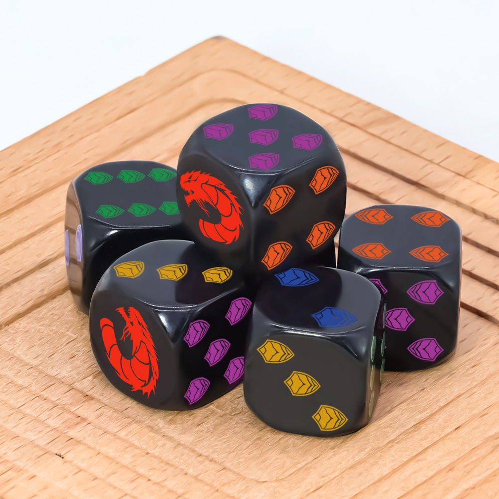 6-teiliges Drachenschild-Wappe – Dice Set Polyhedral Bewertung und Preis