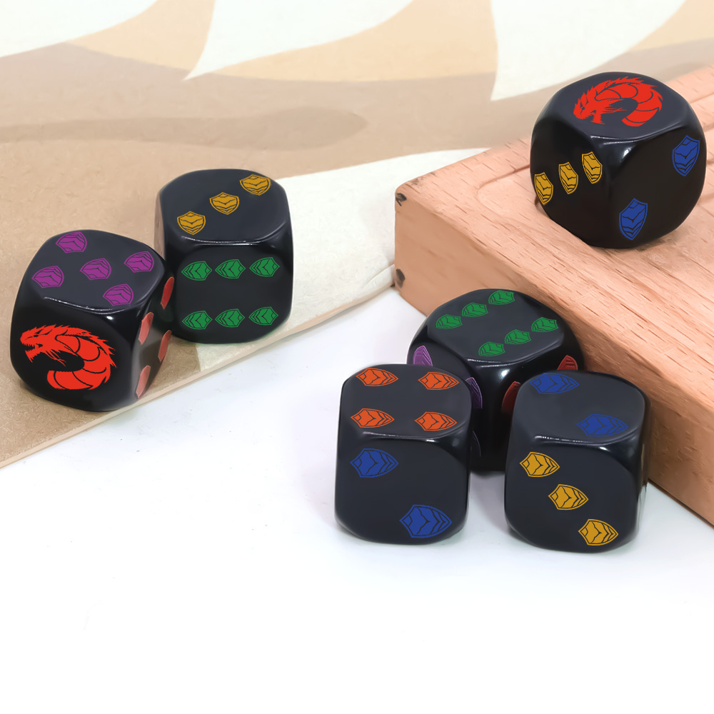 6-teiliges Drachenschild-Wappe – Dice Set Polyhedral Bewertung und Preis