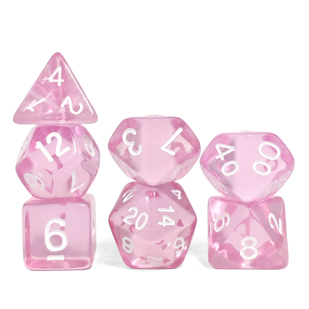 Klare Transparente Rosa Polyed – Dice Set Polyhedral Bewertung und Preis