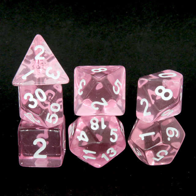 Klare Transparente Rosa Polyed – Dice Set Polyhedral Bewertung und Preis