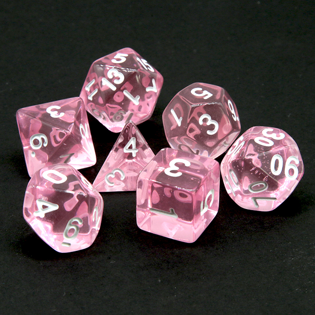Klare Transparente Rosa Polyed – Dice Set Polyhedral Bewertung und Preis